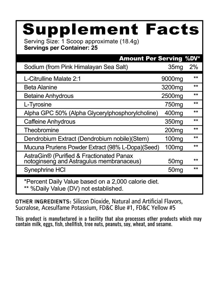 PANDA SUPPS PANDAMIC PREWORKOUT