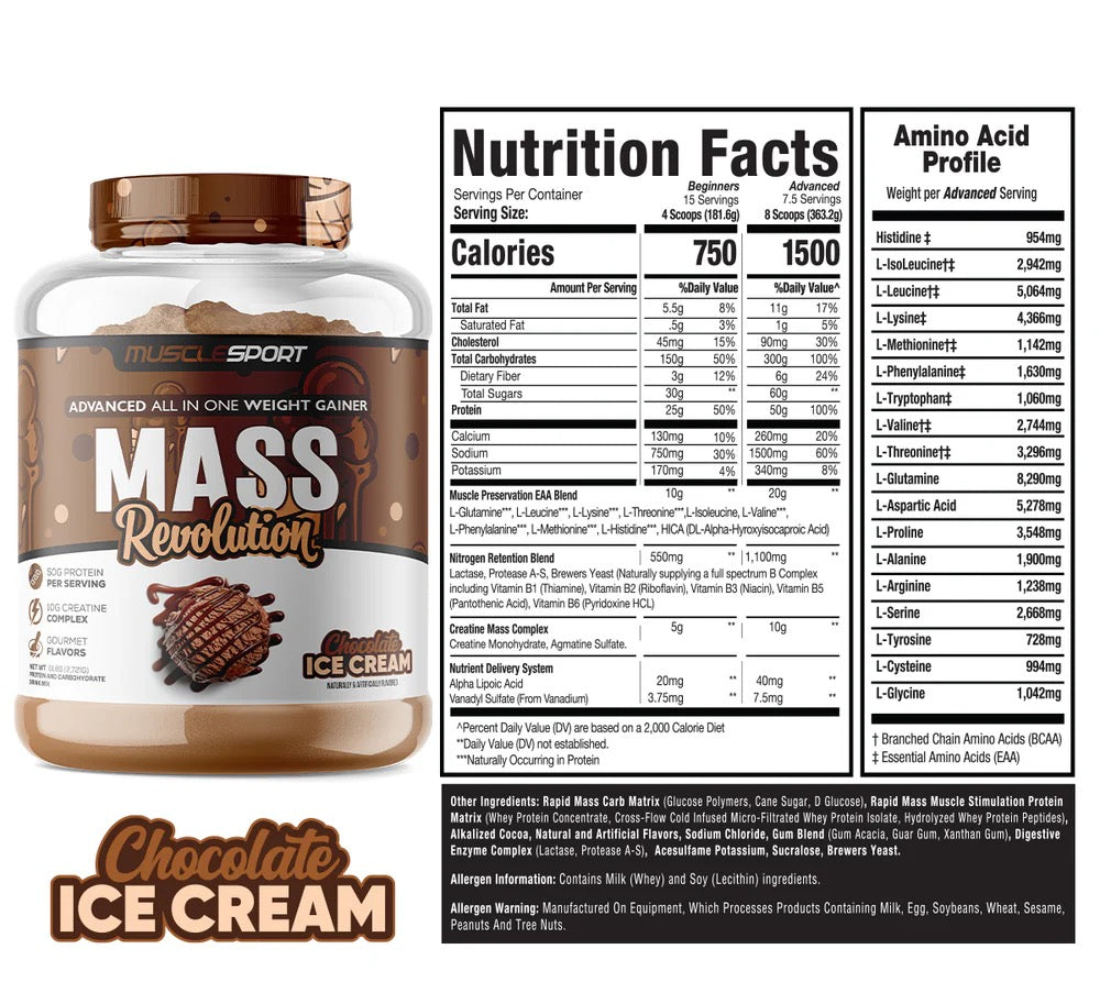 MUSCLE SPORT MASS REVOLUTION PROTEIN